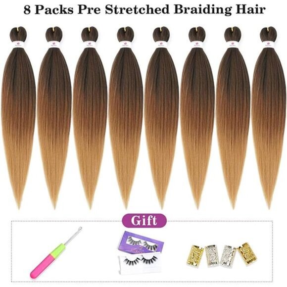 Pre-stretched Braids Hair Professional Itch Free Hot Water Setting Synthetic - Picture 2 of 8